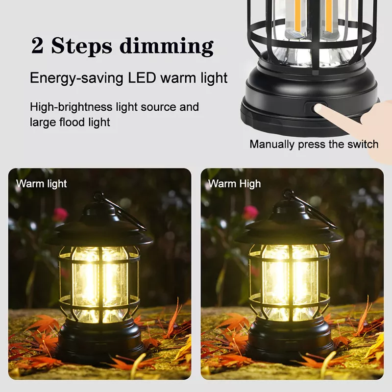 Cheap Goat Tents Outdoor Camping Tent Light Multifunctional Retro Camping Horse Light Cob Emergency Portable Light USB Charging   